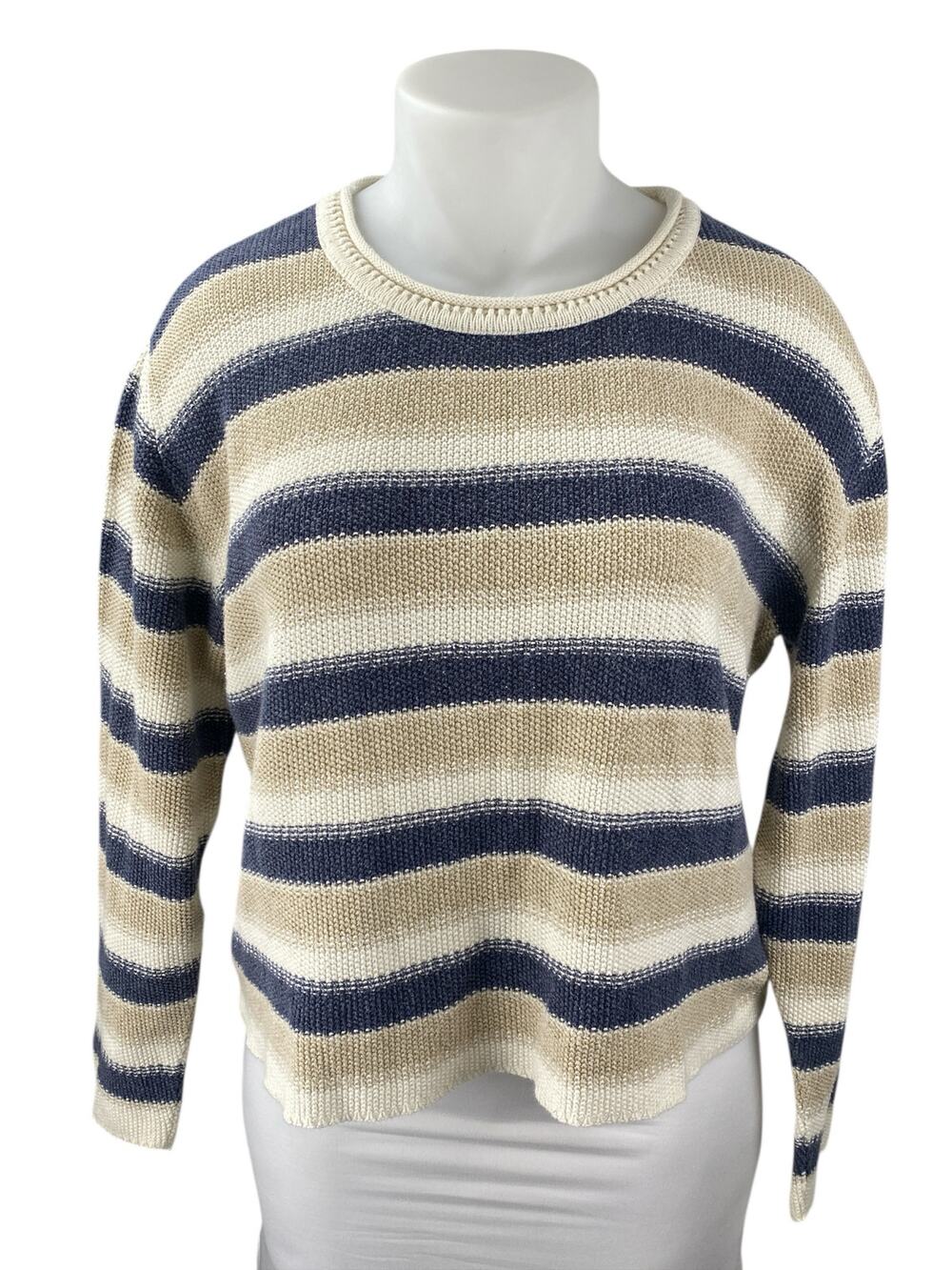 Forever Multicolor Striped Long Sleeve Crew Neck Sweatshirt Sweater Top Size XL